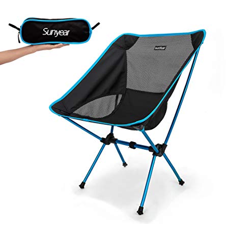 Sunyear Lightweight And Compact Folding Camping Backpack Chairs, Portable, Breathable And Comfortable, Perfect for Hiking/Fishing/Camping