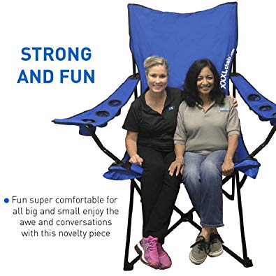 Giant Oversized Big Portable Folding Camping Beach Outdoor Chair with 6 Cup Holders! Fold Compact into Carry Bag