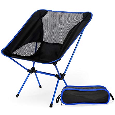 OUTLIFE Camping Chair/Ultralight Folding Chair/Oxford Cloth Portable Seat Stool with Carry Bag for Hiking, Fishing, Cycling, Backpacking, Travel, Beach, Picnic(Blue)