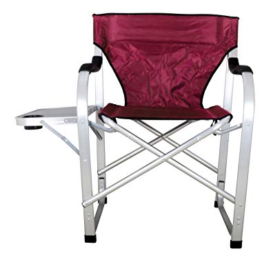 Stylish Camping Heavy Duty Folding Camping Director Chair w/Side table/Burgundy/SL1215