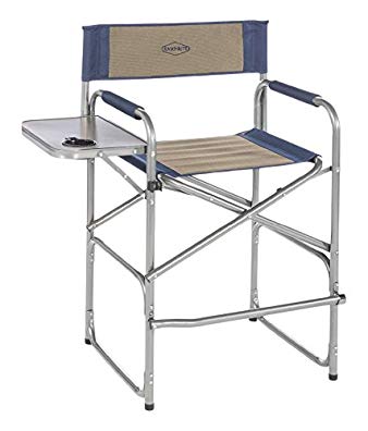 Kamp-Rite High Back Director's Chair with Side Table, Blue/Tan