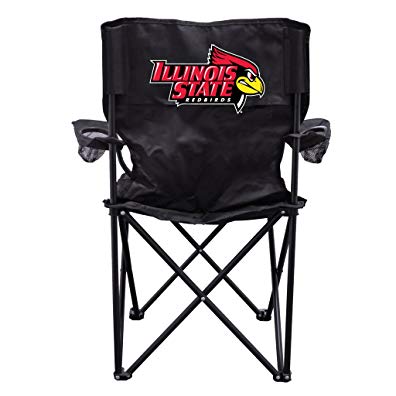 VictoryStore Outdoor Camping Chair - Illinois State University with Red Bird Head Black Folding Camping Chair with Carry Bag