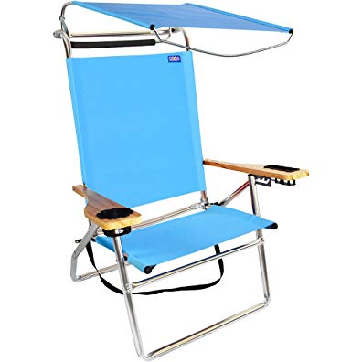 Deluxe Multi Position Canopy Beach & Camping Pool Chair by Copa (Assorted Colors)