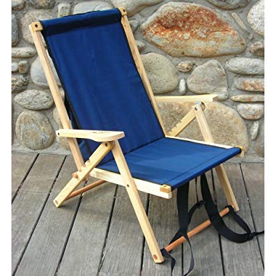 Back Pack Folding Beach Chair Fabric: Navy Blue