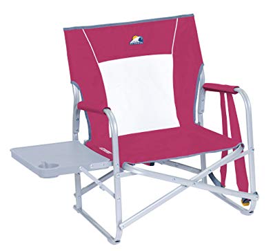 GCI Outdoor Waterside Slim-Fold Backpack Beach Chair with Side Table