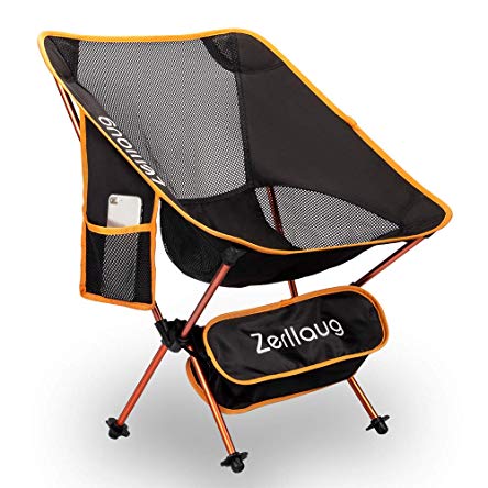 Zerllaug Folding Camping Chair, Lightweight Portable Backpacking Chair for Outdoor, Heavy Duty 270 lb Capacity with Carry Bag, Breathable and Comfortable