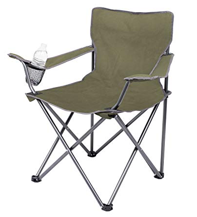 Internet's Best Camping Folding Chair | Outdoor | Green or Blue | Sports | Cup Holder | Comfortable | Carry Bag | Beach | Quad