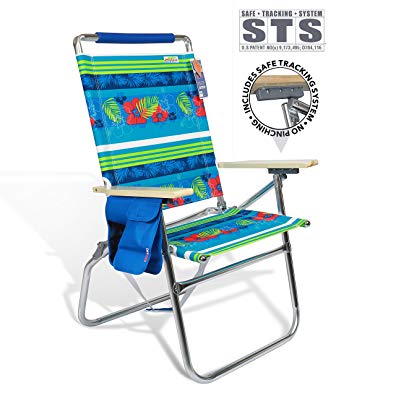 690GRAND Deluxe 18 inches High Seat Beach Chair Big Tycoon Recline Cup ...